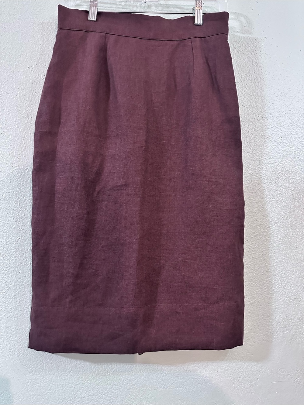 POSSE Linen Blend Midi Skirt Plum Purple High Waist Size S - Picture 2 of 6